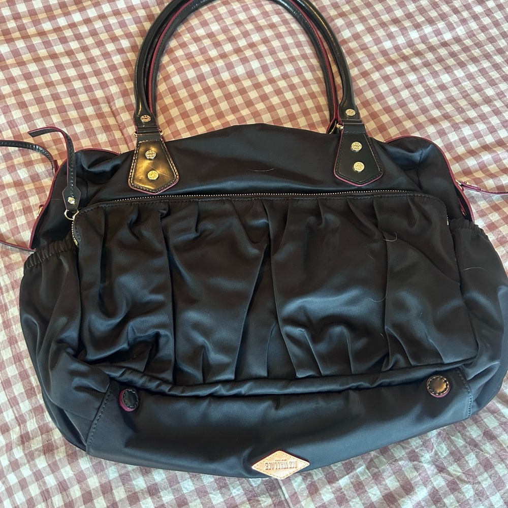 MZ Wallace Black Shoulder Bag with Gold Accents